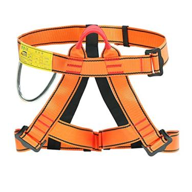 Imagem de YIJU s de escalada protegem a cinturo Arnês de segurança de meio para escalada em árvore de expansão Rapel Montanhismo , laranja