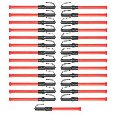 Imagem de Bastao Sinalizador Kit 25 Unidades Fluorescente Transito Manobrista Engarrafamento Iluminaçao Estrada Rua Obra Evento Segurança Aeroporto Fiscalizaçao