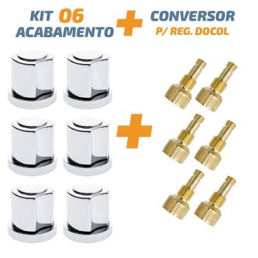 Imagem de Kit 06 Acabamento C50 Cromado 1/2` Ou 3/4 Para Reg Docol