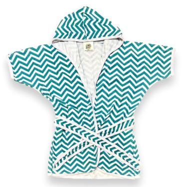 Imagem de Roupão Toalha Saída Banho Piscina Capuz 4-8 Infantil Menino