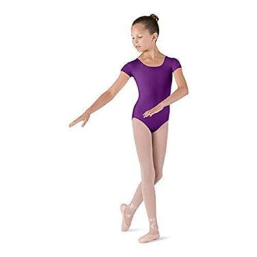 Imagem de Collant feminino de manga curta Dujour Microlux da Bloch Dance, Aubergine, 12