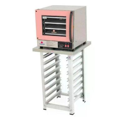 Imagem de Kit - Forno Turbo Elétrico Fast Oven PRP-004 Plus 220V Rosa + Bancada MES-004 - Progás