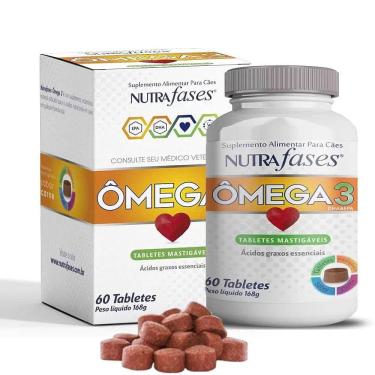 Imagem de Omega 3 Suplemento Nutrafases 60 Tabletes Sabor Carne Caes 168g