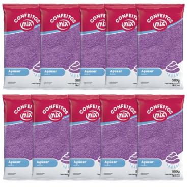 Imagem de 10 Açúcar Colorido Algodão Doce Bolo Cupcake Confeitaria (Lilás)