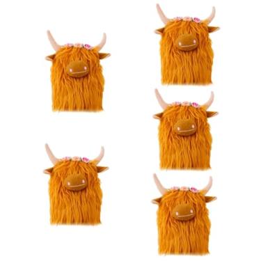 Imagem de Hemobllo 5 Peças Boneca De Iaque Highland Bezerro De Pelúcia Vaca Animal De Pelúcia Ani...