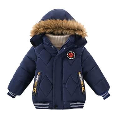 Imagem de Casacos para meninos 8 jaqueta casaco com capuz moda crianças roupas quentes jaqueta meninos casaco e jaqueta meninos jaqueta 12, Azul, 1T