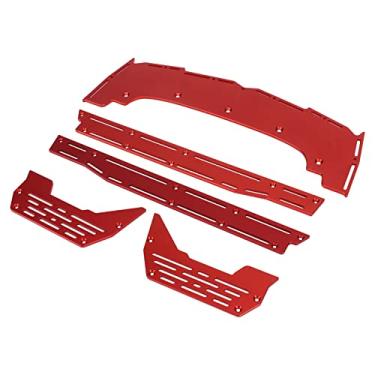 Imagem de Pedais Laterais de Carro RC, Placa Lateral de Estribo de Liga de Alumínio para Carros ARRMA 1/7 1/8 RC (Vermelho)