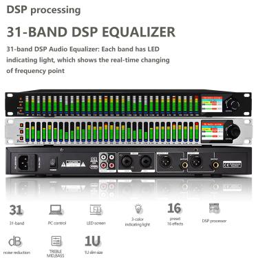 Imagem de Paulkitson-DSP Audio Equalizer  Equalizador Digital Profissional  Spectrum Display  Equipamento de