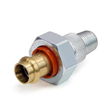 Imagem de Highcraft Acessórios para tubos de união dielétrica 3/4" MIP x 1/2". Imprensa de latão galvanizado sem chumbo