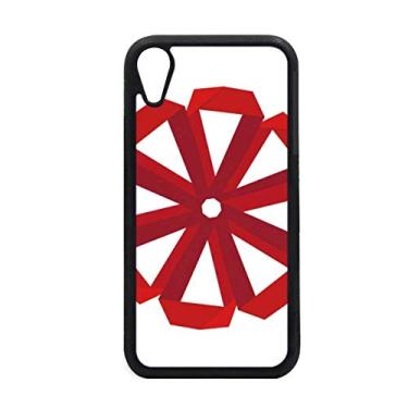 Imagem de Capa vermelha abstrata flor de Natal origami para iPhone XR para proteção de telefone Apple