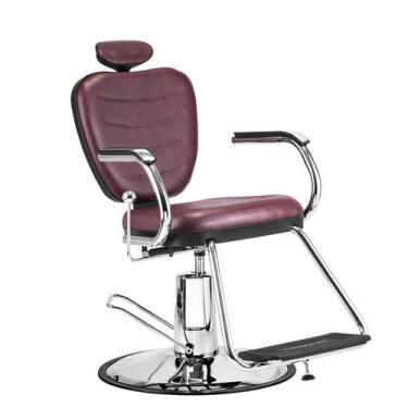 Imagem de Cadeira Top Barber Barbeiro Reclinável Hidráulica Vermelha Dompel