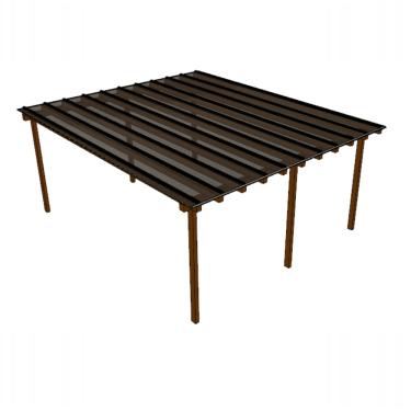 Imagem de Kit Policarbonato Fume 4mm 5,00m x 6,00m - Perfis Naturais