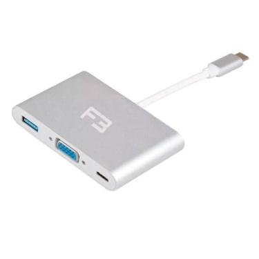Imagem de Cabo Adaptador 3 em 1 USB-C 3.1 Type-C Para VGA - USB 3.0 JC-TYC-VGA31