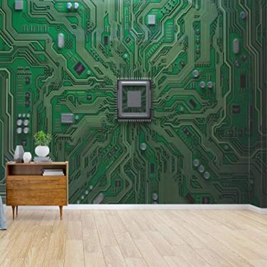 Imagem de Placa mãe de computador com chip de sistema de placa de circuito CPU com núcleo impressão em tela papel de parede mural de parede autoadesivo Peel & Stick papel de parede artesanato doméstico decalque