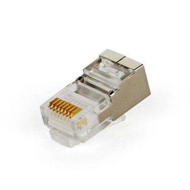 Imagem de Conector Plug Modular Rj-45 Cabo De Rede Cat5 8X8 Blindado