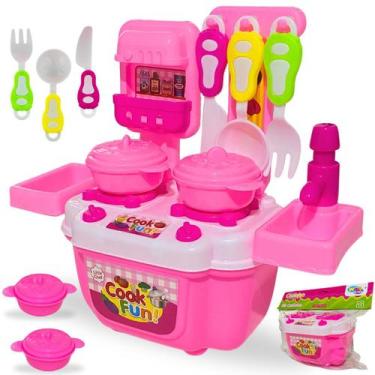Imagem de Cozinha Infantil De Brinquedo Com Pia Talheres E Panelas - Europio