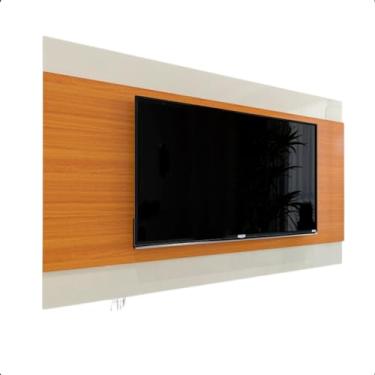 Imagem de Generic Painel de TV até 65 Polegadas - Off White/Cedro - Moderno - Alto Brilho com Pintura UV - Montagem na Parede