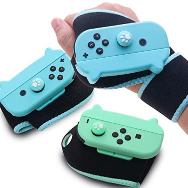 Imagem de Switch Arm Band, Switch Wrist Strap Compatible with Nintendo Switch Dance Game and Switch Boxing Game - Animal Crossing Color (2 Packs)