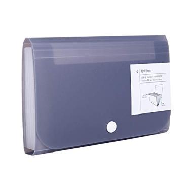 Imagem de Pasta de arquivos expansível, pasta de arquivos de subdivisão Accordion, mini organizador, carteira de PP para cartões, cupons, recibos, item de impostos ou trocos, 7 x 4,5 polegadas, 12 bolsos com abas e caixa de verificação, Cinza