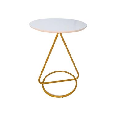 Imagem de Mesa De Centro Lateral Maria Base de Aço Industrial Moderna