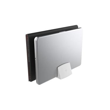 Imagem de Suporte Duplo 2 Notebooks Fechado Laptop Mesa Vertical (Branco)