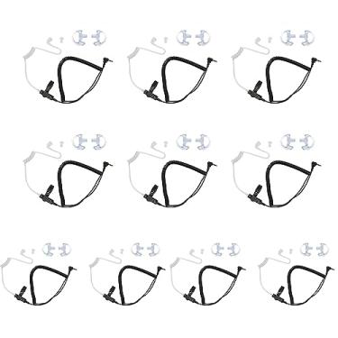 Imagem de TDYU Fone de ouvido de tubo acústico de 3,5 mm, 10 unidades, Preto, Com fio, In Ear, Segurança, Profissional