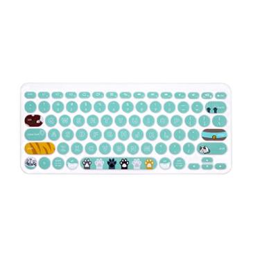 Imagem de HRH - Capa ultrafina de silicone para teclado compatível com teclado multidispositivo Logitech K380, garra de gato fofo