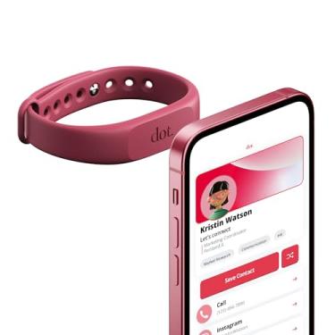 Imagem de dot. Pulseira - Pulseira de cartão de visita digital - Compatível com iPhone e Android (Vermelho)