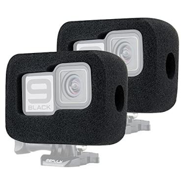 Imagem de GEPULY Pacote com 2 capas Windslayer para GoPro Hero 9 10 11 12 capa preta com estrutura de redução de ruído de vento
