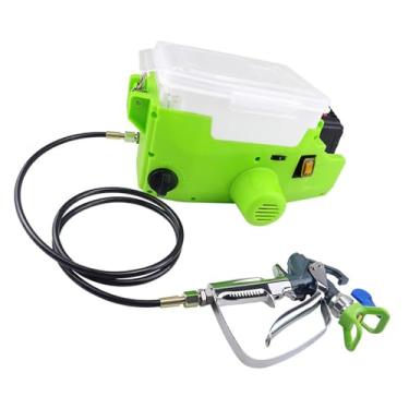 Imagem de HENGJINGTR 500W Handheld Máquina de Pulverização, pintura e revestimento de alta pressão Airless Wall Repair Machine com 1.5M Mangueira, adequado para pintura de parede (verde)