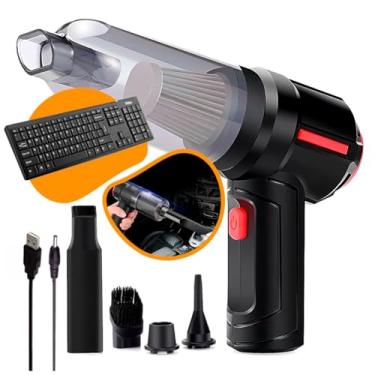 Imagem de Aspirador De Pó Portátil Recarregável Bivolt S/Fio, 3 in 1: Aspirador | Soprador | Compressor De Vácuo, Limpeza De Carro, PC, Notebook, Teclados, Gavetas, Sofá, Cozinha, Quarto, Banheiro, Escritório.
