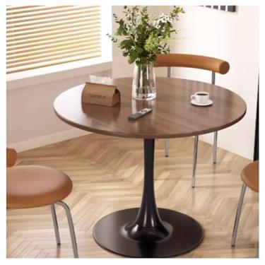 Imagem de Mesa de bar alta mesa de jantar redonda 50/60/70/80/90 cm MDF top pequena cozinha moderna sala de jantar móveis grande para 4-6 pessoas mesa de lazer mesa de sala de estar