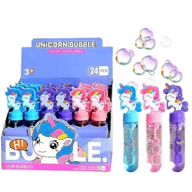 Imagem de Caixa com 24 Bolhas de Sabão Unicórnio Lembrancinha de Festa Infantil Sacola Surpresa