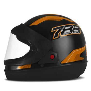 Imagem de Capacete Fechado Pro Tork New Sport Moto 788, PRETO - LARANJA, 58