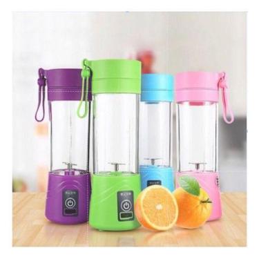 Imagem de Mini Liquidificador Portátil Com 6 Laminas Usb Recarregável - oem