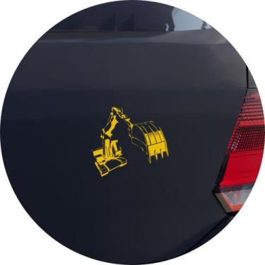 Imagem de Adesivo de Carro Retroescavadeira Trator - Cor Rosa - Melhor Adesivo, 
