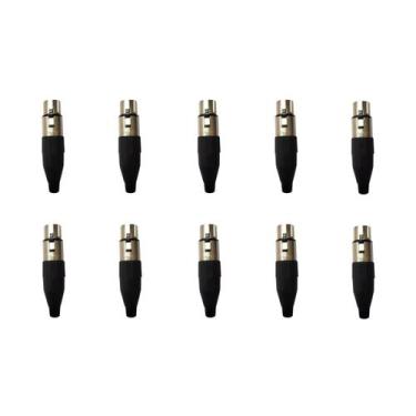 Imagem de Kit 10 Conectores XLR Fêmea Linha PLG SA2X - SANTO ANGELO