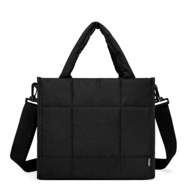 Imagem de CLUCI Bolsa feminina acolchoada, bolsa tiracolo leve para viagem, bolsas de ombro para loja, trabalho, academia, Preto, Medium, Moderno