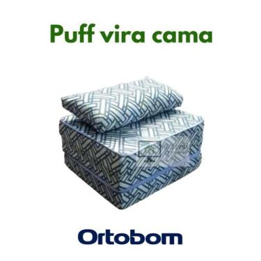 Imagem de Puff Vira Cama-Colchão + Travesseiro Solteiro 3 Em 1 Ortobom