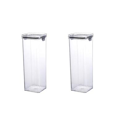 Imagem de Kit 2 Pote Hermético P/ Alimentos Multiuso C/ Travas 2L - Brinox
