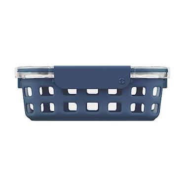 Imagem de Ello DuraGlass Recipientes de armazenamento de alimentos – Recipiente de preparação de refeição com capa de silicone e tampa hermética, 5 xícaras, meia-noite