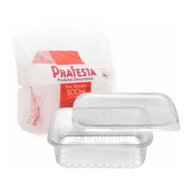 Imagem de Pote retangular prafesta 500ml c/tampa c/24