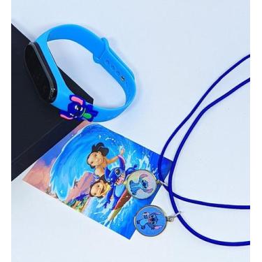 Imagem de Kit Relógio Infantil Digital Led Silicone 3D Disney Anime Hulk Sereia 