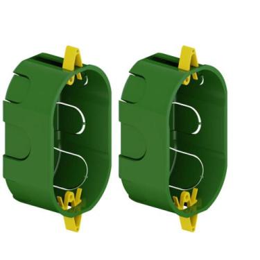 Imagem de Kit 2 Caixinha De Luz Elétrica Dry Wall PVC Verde Para Instalações Elé