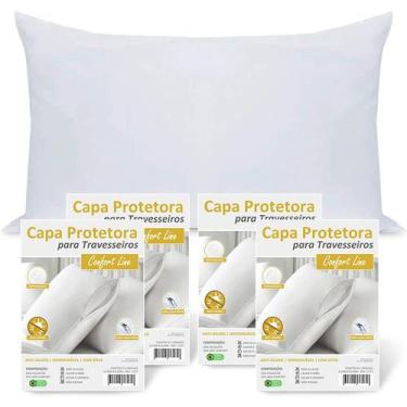 Imagem de Kit 4 Capas Travesseiro Impermeável SMS Super Confort Line 50 x 70CM -