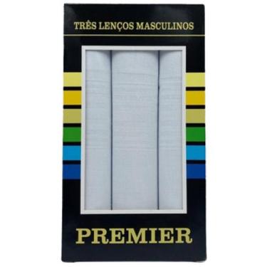 Imagem de Kit 3 lenços de bolso masculino premier 39 cm x 39 cm, 344, Branco, Br