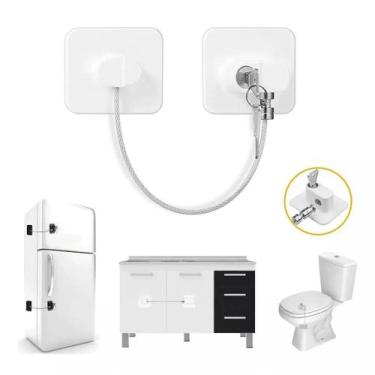 Imagem de Trava Cadeado De Segurança Janela Porta Geladeira Vaso Senha - Focusla