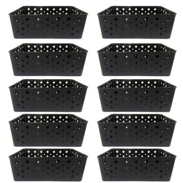 Imagem de Kit 10 Cesto Multiuso Organizador Premium Preto 123Organizei - 123 Org