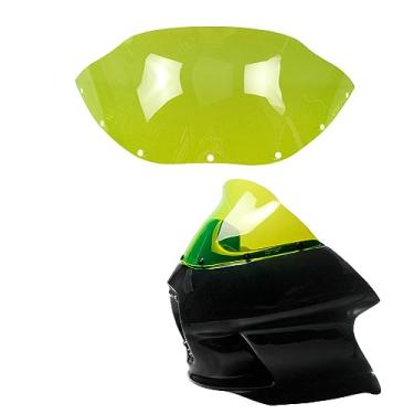 Imagem de POWER JAMES Para-brisas verde PMMA de 20 cm de altura compatível com Harley Davidson Street Bob, Low Rider, Dyna, Road King com carenagem FXRT Out (verde PMMA)