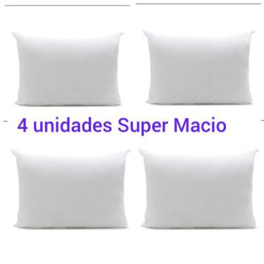 Imagem de Kit com 4 Travesseiros Orto de Cabeça Fibra Poliéster Capa Percal Micr